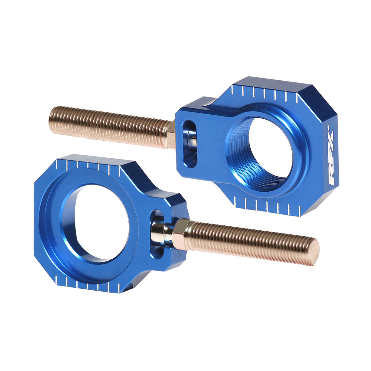 RFX Pro 2 Rear Axle Adjuster Blocks Husqvarna TC125/250 FC250/350/450 16-22 Blue
