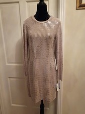 Women's Dress, cocktail, party, Dusty rose color with silver New, size L.