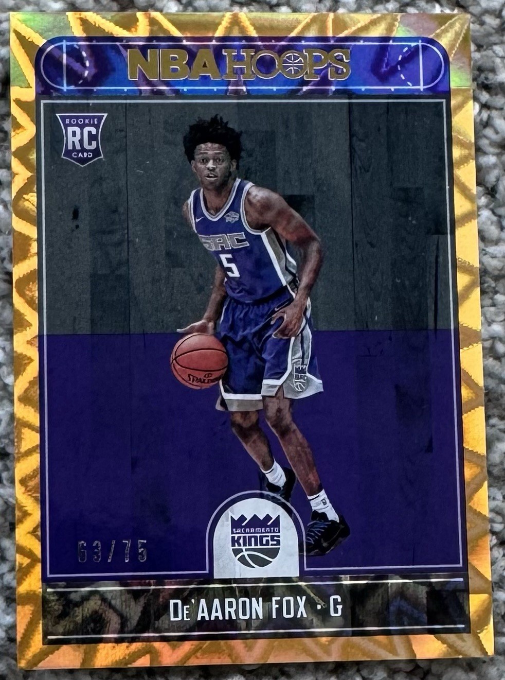 2017 Hoops Orange Explosion De'aaron Fox Rookie RC /75 #255