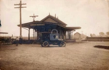 Centre Moriches NY Brookhaven Railroad Station Train Depot RPPC Postcard COPY