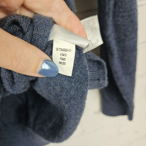 Polo Banana Republic uomo blu manica lunga L 100% lana merino colletto - Foto 6 di 14