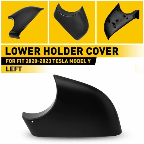Black Left Driver Side Car Rearview Mirror Cap Cover For 2020-2023 Tesla Model
