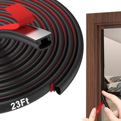 alophoty 23 Ft Black Door Weather Stripping Self-Adhesive