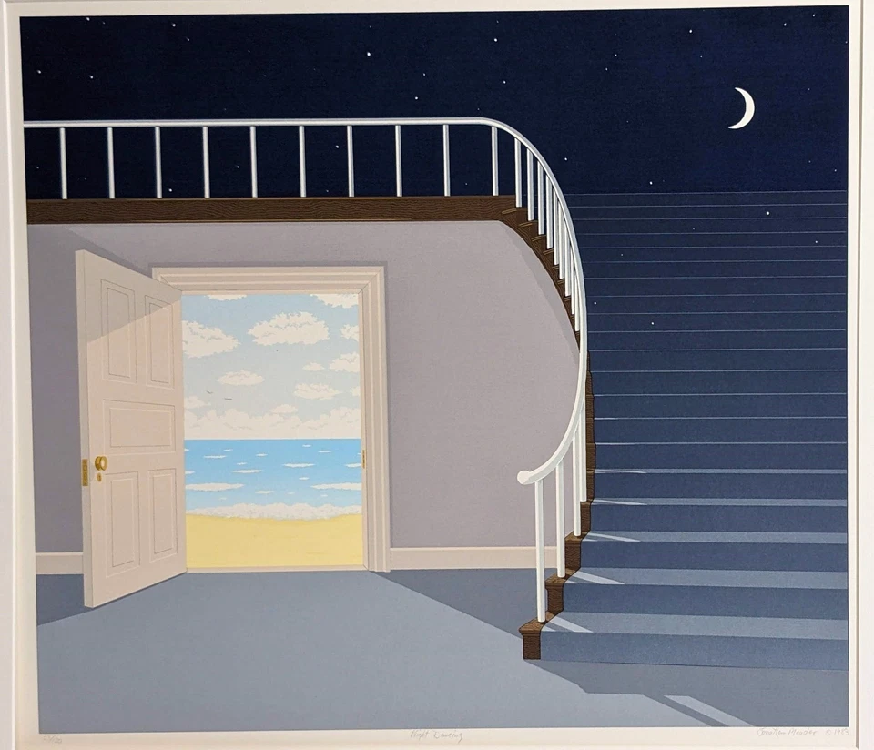 "Night Dancing" 1983 Jonathan Meader Ascian LE #23/120 Siebdruckstift signiert