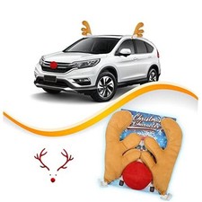 Christmas Car Antlers Reindeer Antler and Nose Car Kit Vehicle Costume Xmas