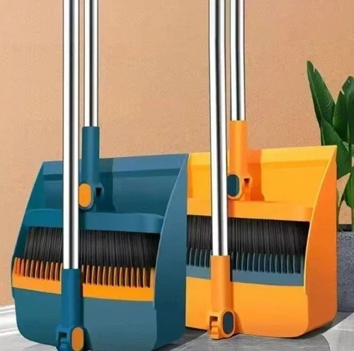 Long Handled Dustpan and Brush Set Strong Metal Handle Dust Pan & Broom Sweeper