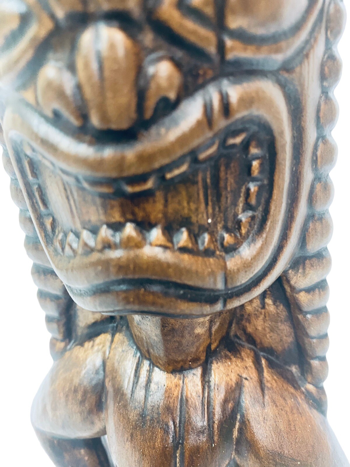 Vintage 1968 Treasure Craft Hawaii Hawaiian Ceramic Tiki God Sculpture 9.5"