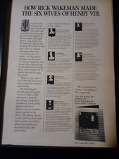 Rick Wakeman Six Wives Of Henry VIII  Rare Original Promo Poster Ad Framed!