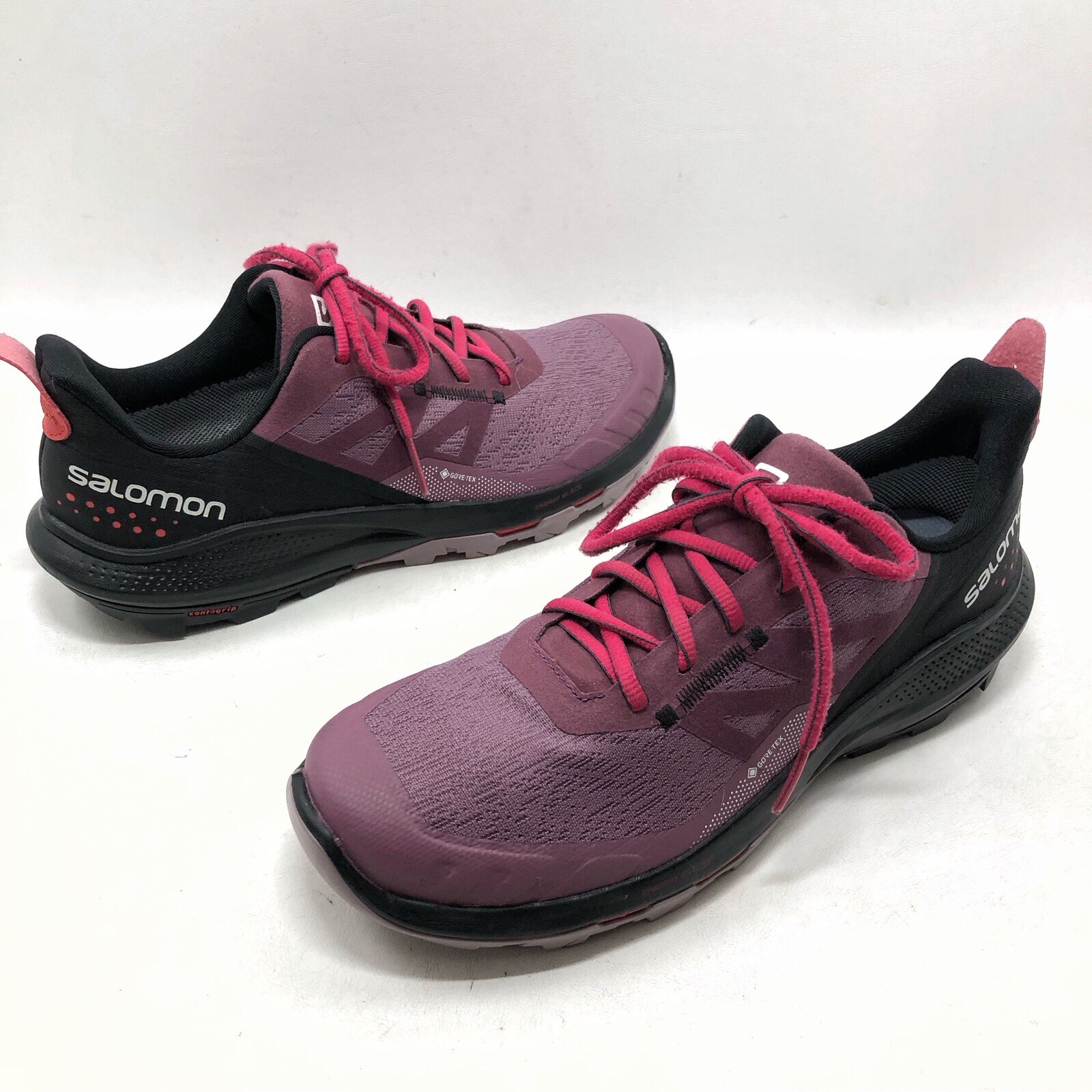 Scarpe da trail running Salomon Outpulse GTX nere rosso papavero da donna taglia 9 5 42 usate in ottime condizioni