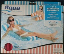 Aqua 4-in-1 Monterey Hammock Inflatable Pool Float, Multi-Purpose, Open Box