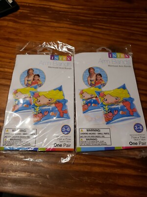 New 2 pack lot Intex Children's Inflatable Swim Arm Bands Kids Floaties Mermaid
