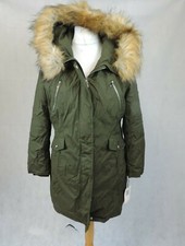 Ivanka Trump Quilted Parka Coat Khaki Uk Medium Ln019 Ss 10