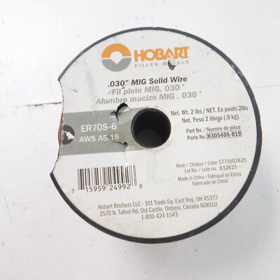2LB Hobart Solid Wire Spool ER70S-6 .030'' SEE DESC