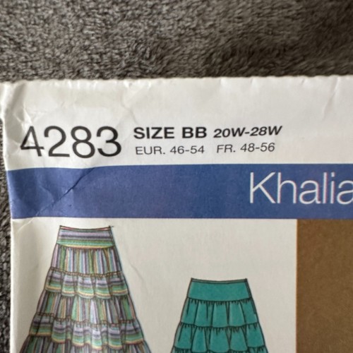Simplicity Pattern 4283 Sz 20W-28W Misses Skirt Midi Tiered Ruffle - Picture 2 of 6