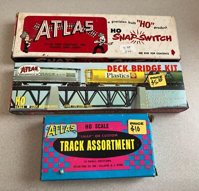 Atlas HO Bundle Snap-Switch Deck Bridge Kit Track Assortment See Note Sold As IS