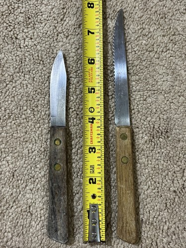 LOT OF 12 MADE IN JAPAN Stainless Dinner / Steak & Paring Knives w/ Wood Handles - Picture 2 of 24