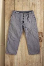 Vintage Pants French work wear denim utilitarian trouser 34 inch waist workwear