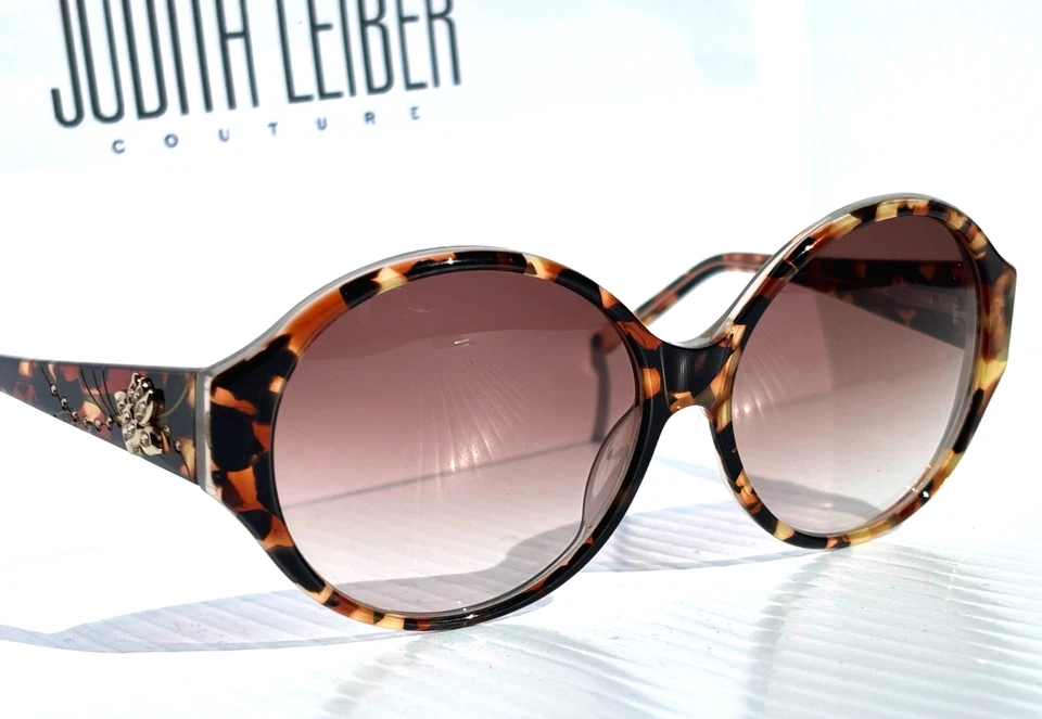 NUEVAS Gafas de sol para mujer Judith Leiber TOPAZ Tortuga GRADIENTE Marrón Lente JL5000 02 Foto 4 de 4