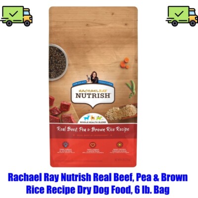 Rachael Ray Nutrish Real Beef, Pea & Brown Rice Recipe Dry Dog Food, 6 lb. Bag