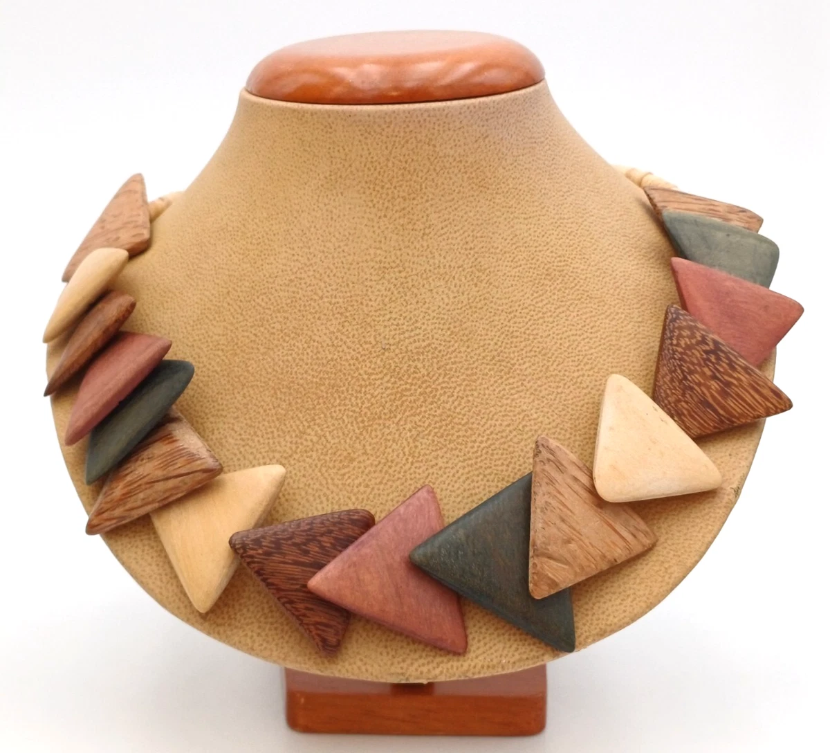 Mecool Collana Lunga In Legno Naturale A Strati - Dischi Bohemien Vintage - Gioiello Donna Regolabile