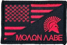 MOLON LABE SPARTAN USA AMERICAN FLAG HOOK BLACK OPS RED TACTICAL MORALE PATCH