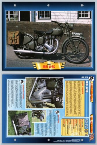 Ariel W/NG - 1943 - Classic Motorbikes - Atlas Motorbike Fact File Card - Foto 1 di 1