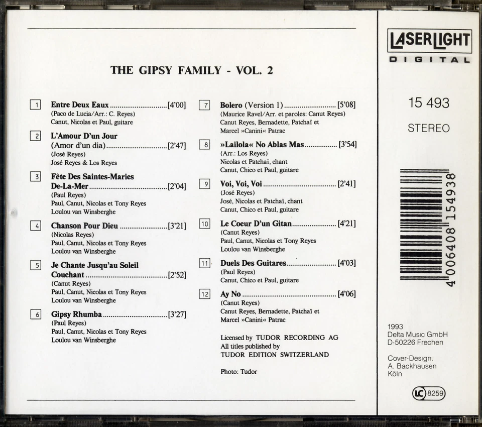Los Reyes - Gipsy family Vol. 2 (1993) - CD - sehr gut - Bild 2 von 2