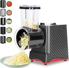 250W Professional Electric Cheese Grater for Block Cheese,Automatic Black 