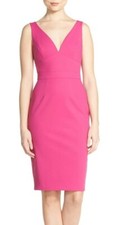 Adrianna Papell 241404 Womens Cutout Sleeveless V-Neck Sheath Dress Pink Size 6