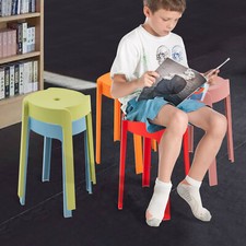 Plastic Stool Adult Thickened Bench Home Living Room Stacking Dining Table New