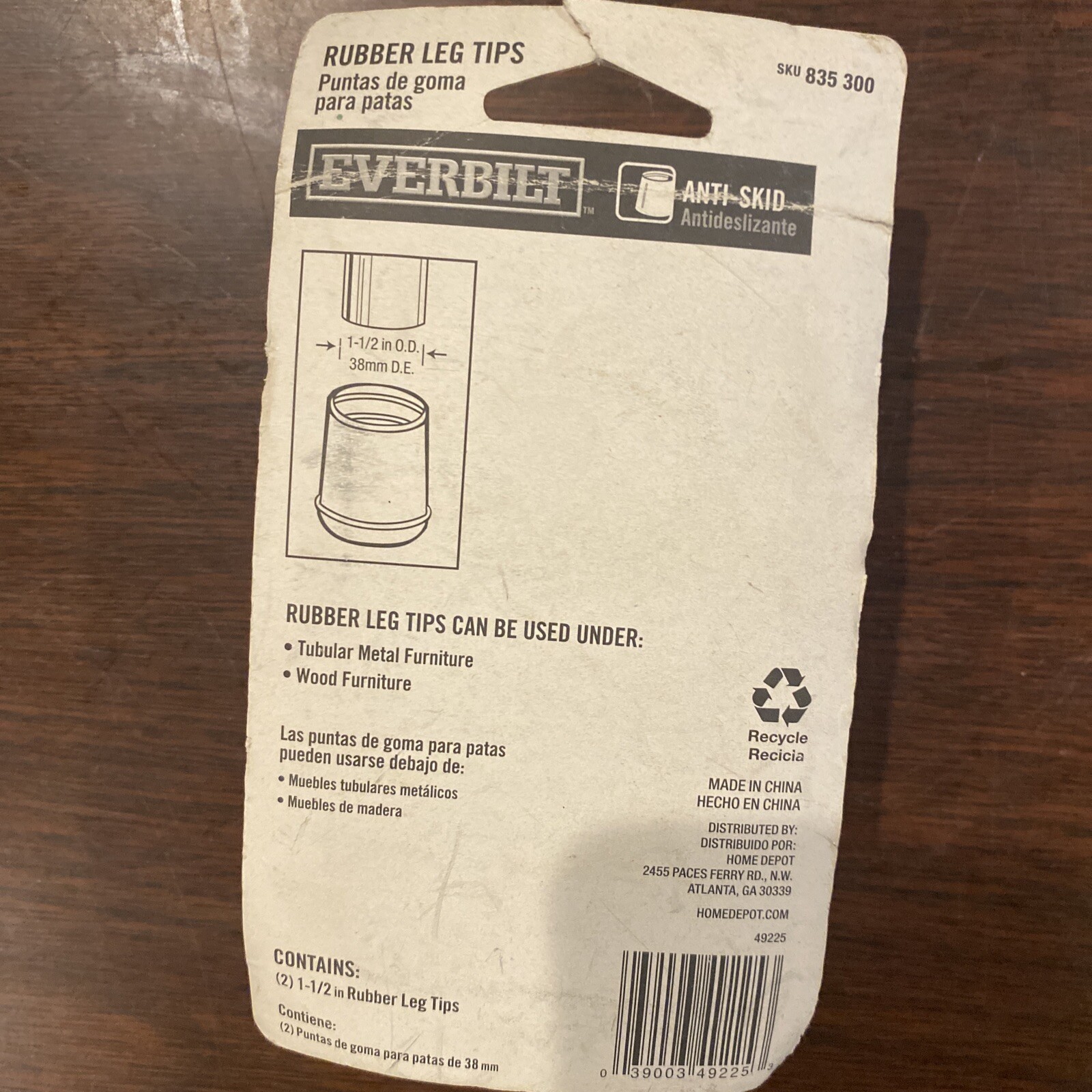 EVERBILT Rubber Leg Tips 11/2in AntiSkid 835300 new eBay