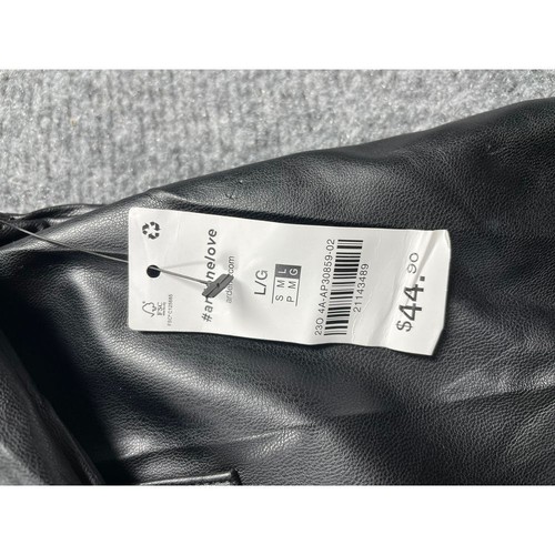 Ardene Women's Black Leather Shirt Button Closure Size Collared Size L - Imagen 15 de 19