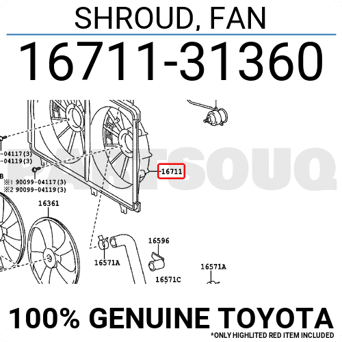1671131360 Genuine Toyota SHROUD, FAN 16711-31360 | eBay 