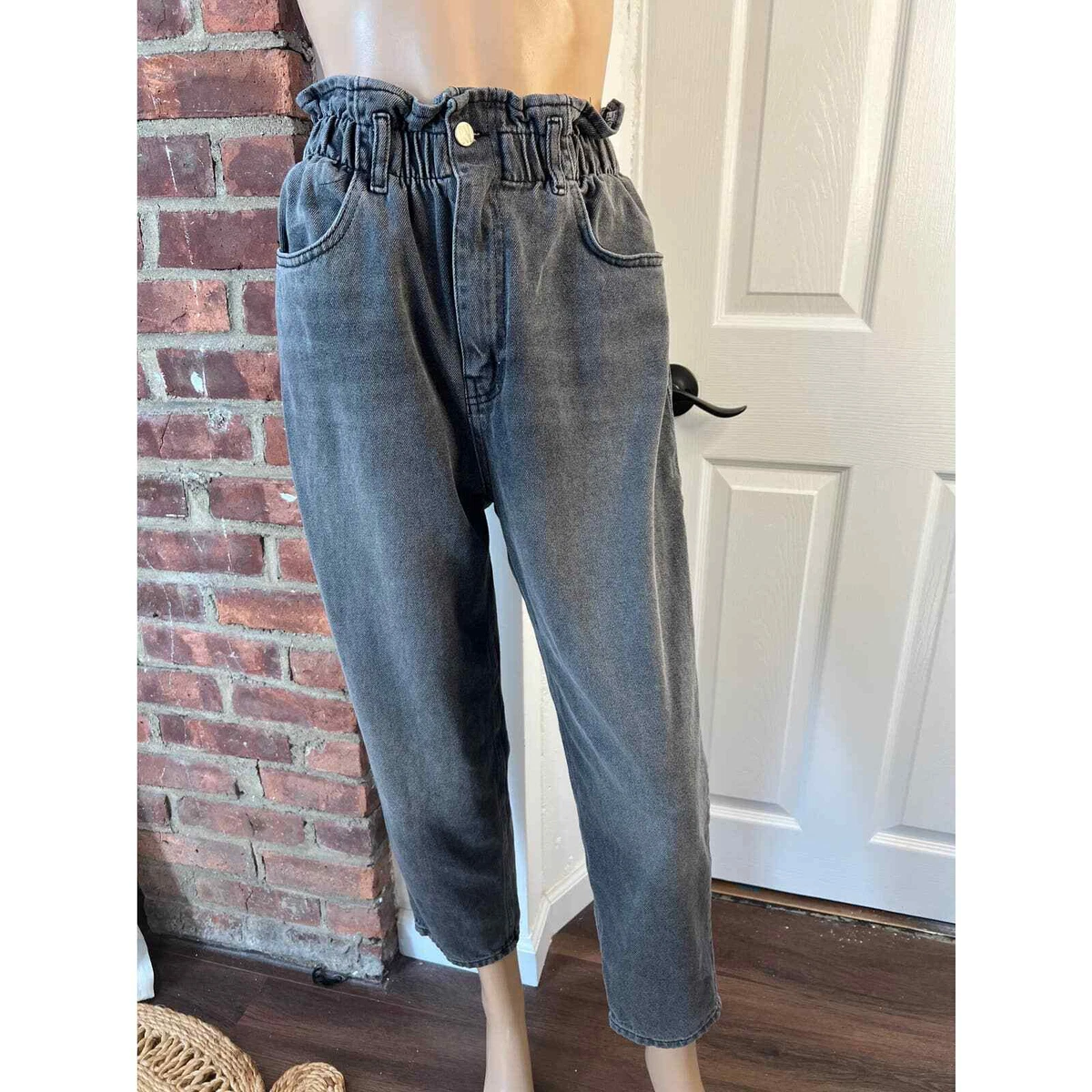 Paper hotsell waist jeans