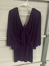 Alice Olivia Draped Short Dress in Viscose Blend in Purple - Small - S