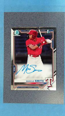 2021 Bowman Chrome MARCUS SMITH Auto #CPA-MS Texas Rangers ~MR36B