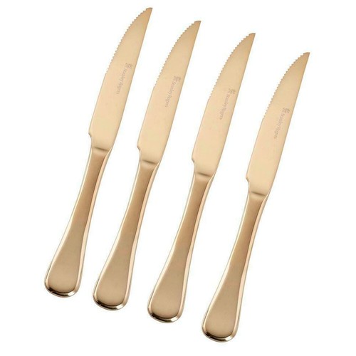 Stanley Rogers 4pc Chelsea Steak Knives Set of 4 Gold - Picture 2 of 4