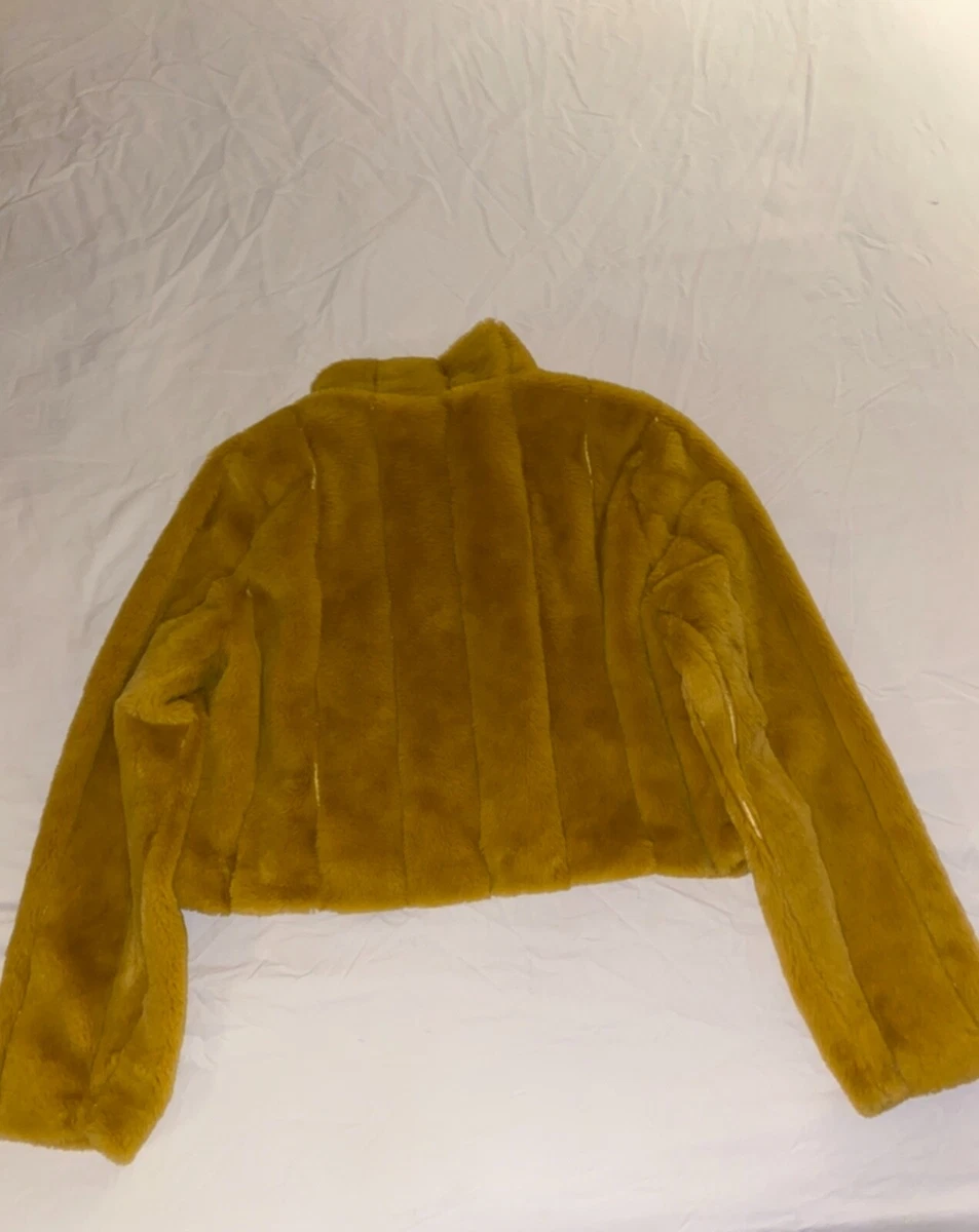 New look top mustard fur coat