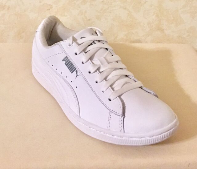 Women Puma Vikky Soft Foam Leather Shoes Sneakers White