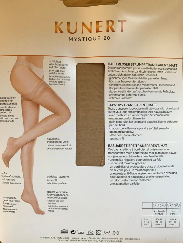 Kunert MYSTIQUE 20 halterlose Strümpfe / Stay Ups, transparent, matt, 20 DEN - Bild 2 von 3