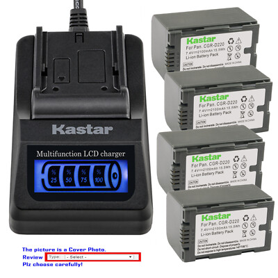 Kastar Battery LCD Quick Charger for Hitachi DZ-BP16 HITACHI DZ-MV100E DZ-MV200