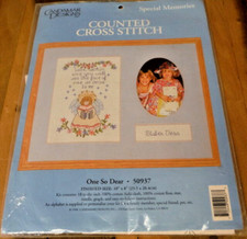 Vintage 90s Picture Frame Angel Counted Cross Stitch Kit ONE SO DEAR