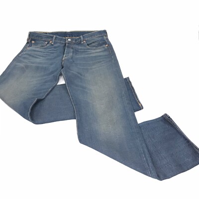 Levis 501 Mens Jeans Red Tab Button Fly Stiff Distressed 90s