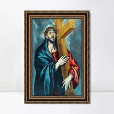 Framed Canvas Art Giclee Print Jesus Christ Carrying The Cross by El Greco