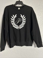 Pink by Victoria's Secret Black Ivy Fleece Classic Crew Sweatshirt - Size Large