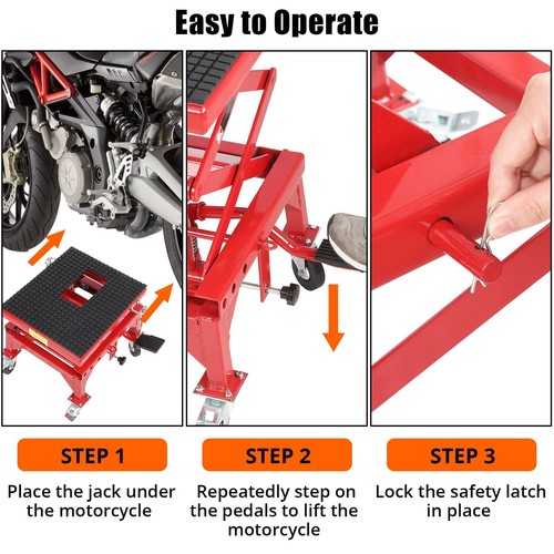 ♦️350LB ATV Dirt Bike HeavyDuty Hydraulic Motorcycle Scissor Lift Stand Jack Tab - Picture 4 of 7