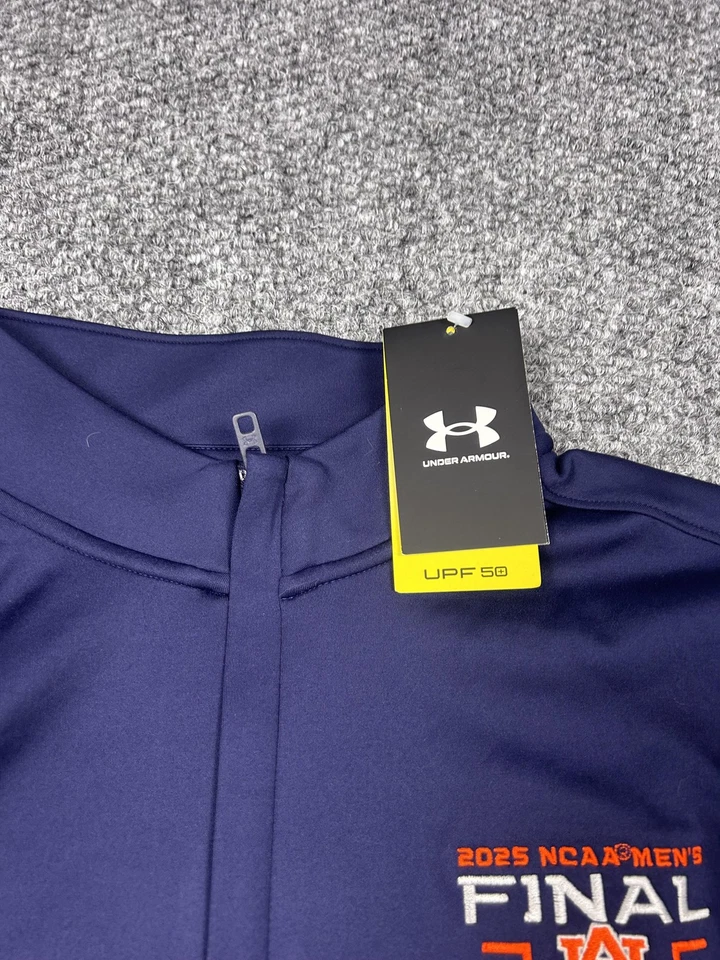 Auburn Tigers Shirt Mens Large Navy NCAA Basketball 2025 Final Four Quarter Zip - Image 3 of 4