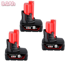 3X For Milwaukee 12V Battery XC 8.0Ah Red Lithium Cordless M12 48-11-2440 NEW