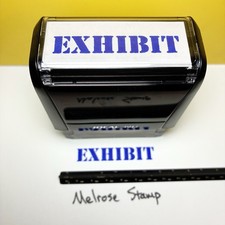 Exhibit Rubber Stamp Blue Ink Self Inking Ideal 4913