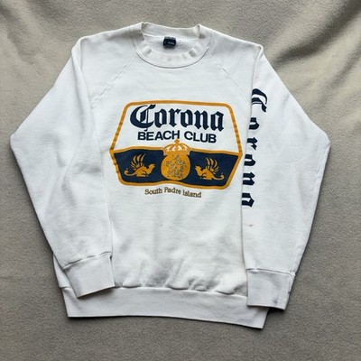 VTG 80 s Corona Beach Club Mexican Beer Logo Crewneck Sweatshirt Size Large